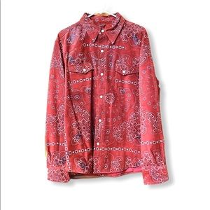 M.Julian Wilsons Red/Floral/paisley, Suede Jacket
